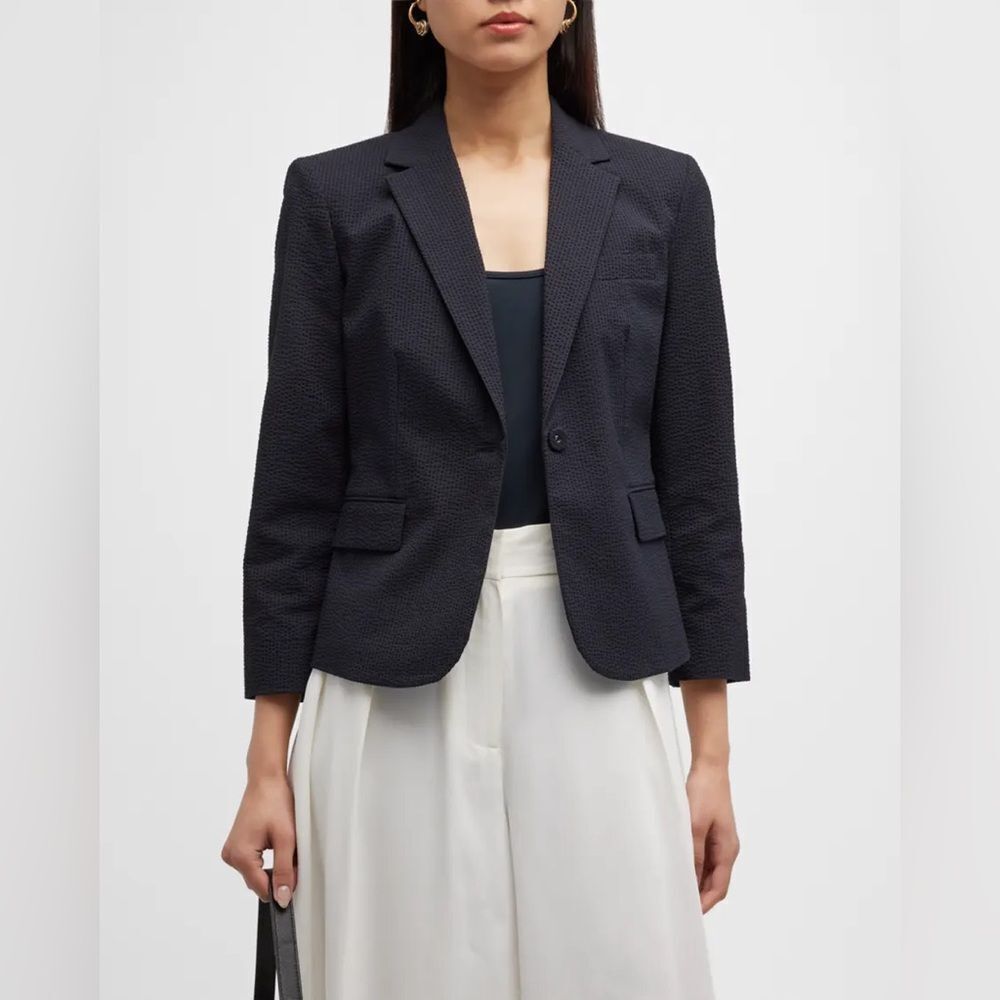 Theory Black One Button Blazer Size Small